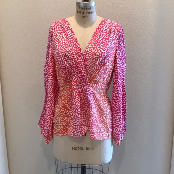 pink and orange blouse